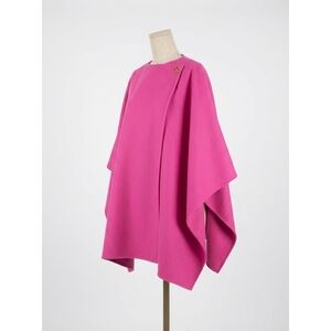 NEW VALENTINO draped button cape in pink